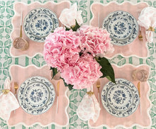 Load image into Gallery viewer, Linen Scalloped Square | Peony Pink