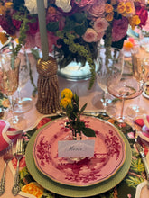 Load image into Gallery viewer, Round Scalloped Placemat | Climbing Roses - Moss