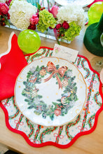 Load image into Gallery viewer, Linen Scalloped Square | Rosebud Red