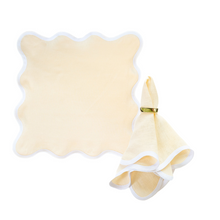 Load image into Gallery viewer, Linen Scalloped Square | Buttercup Yellow