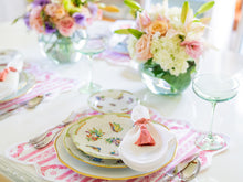 Load image into Gallery viewer, Square Scalloped Placemat | Boxwood Garden - Rose