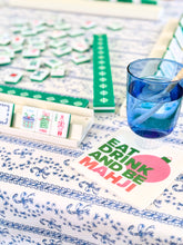 Load image into Gallery viewer, Scalloped Square Game Table Topper | Winter Toile