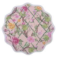 Load image into Gallery viewer, Round Scalloped Placemat | Climbing Roses - Blush