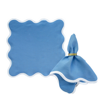 Load image into Gallery viewer, Linen Scalloped Square | French Blue