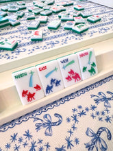 Load image into Gallery viewer, Scalloped Square Game Table Topper | Winter Toile