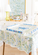 Load image into Gallery viewer, Scalloped Square Table Topper | Blue Pagoda