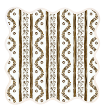 Load image into Gallery viewer, Square Scalloped Placemat | Boxwood Garden - Espresso