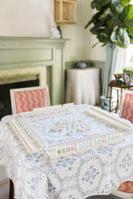 Load image into Gallery viewer, Scalloped Square Table Topper | Floral Trellis