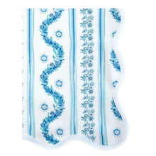 Load image into Gallery viewer, Scalloped Square Table Topper | Boxwood Garden - Delft Blue