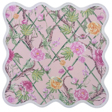 Load image into Gallery viewer, Square Scalloped Placemat | Climbing Roses - Blush