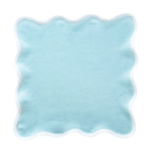 Load image into Gallery viewer, Linen Scalloped Square | Sky Blue