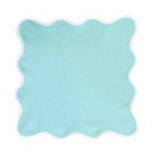 Load image into Gallery viewer, Linen Scalloped Square | Turquoise