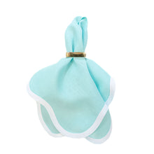 Load image into Gallery viewer, Linen Scalloped Square | Turquoise
