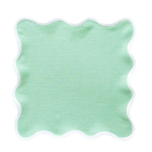 Load image into Gallery viewer, Linen Scalloped Square | Garden Green