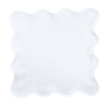 Load image into Gallery viewer, Linen Scalloped Square | Lily White