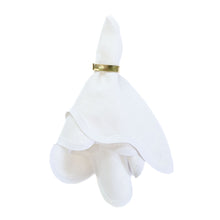 Load image into Gallery viewer, Linen Scalloped Square | Lily White
