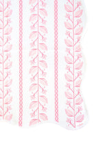 Load image into Gallery viewer, Scalloped Square Game Table Topper | Pink Botanical Stripe