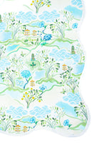 Load image into Gallery viewer, Scalloped Square Table Topper | Blue Pagoda