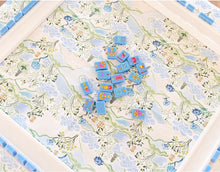 Load image into Gallery viewer, Scalloped Square Table Topper | Blue Pagoda