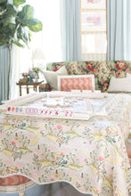 Load image into Gallery viewer, Scalloped Square Table Topper | Pink Pagoda | PRE-ORDER