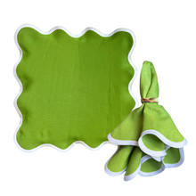 Load image into Gallery viewer, Linen Scalloped Square | Olive
