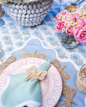 Load image into Gallery viewer, Linen Scalloped Square | Cornflower Blue