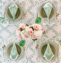 Load image into Gallery viewer, Square Scalloped Placemat | Jardin de Fleurs - Sage