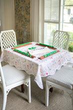 Load image into Gallery viewer, Scalloped Square Game Table Topper | Jardin de Fleurs - Pink