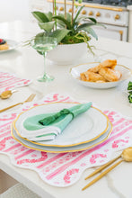 Load image into Gallery viewer, Square Scalloped Placemat | Boxwood Garden - Rose