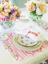 Load image into Gallery viewer, Square Scalloped Placemat | Boxwood Garden - Rose