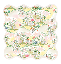 Load image into Gallery viewer, Square Scalloped Placemat | Pink Pagoda