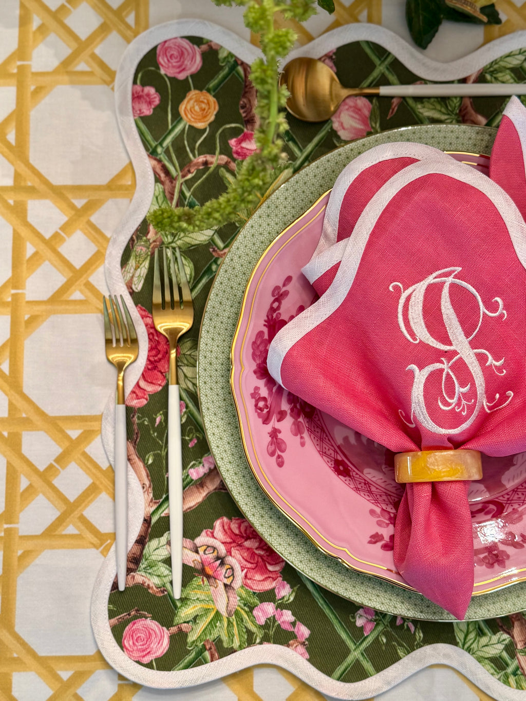 Rectangle Tablecloth | Gold Cane