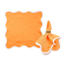 Load image into Gallery viewer, Linen Scalloped Square | Tangerine
