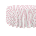 Round Tablecloth | Pink Botanical Stripe