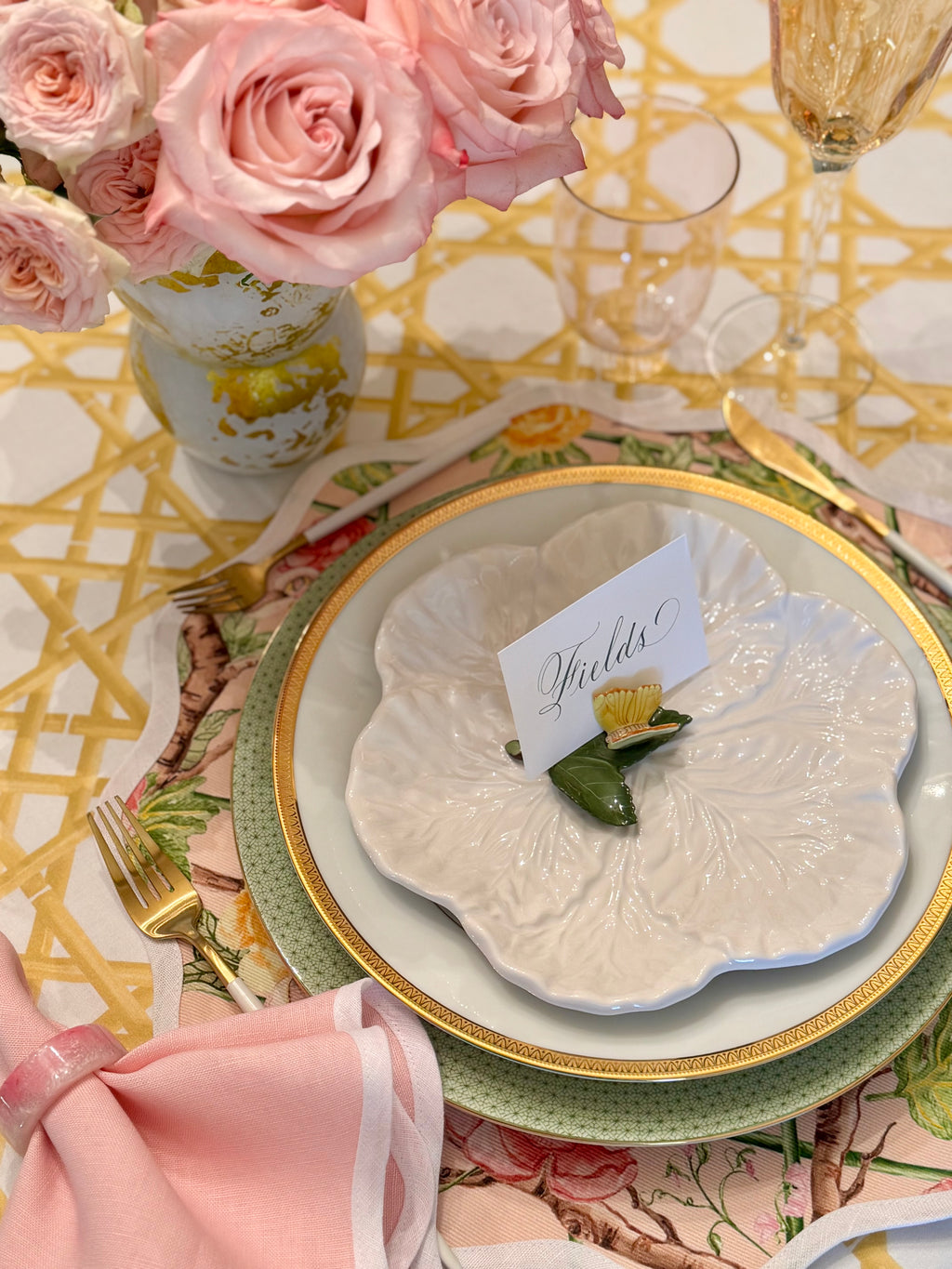 Rectangle Tablecloth | Gold Cane