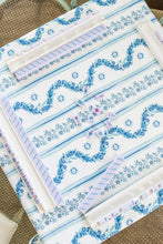 Load image into Gallery viewer, Scalloped Square Table Topper | Boxwood Garden - Delft Blue
