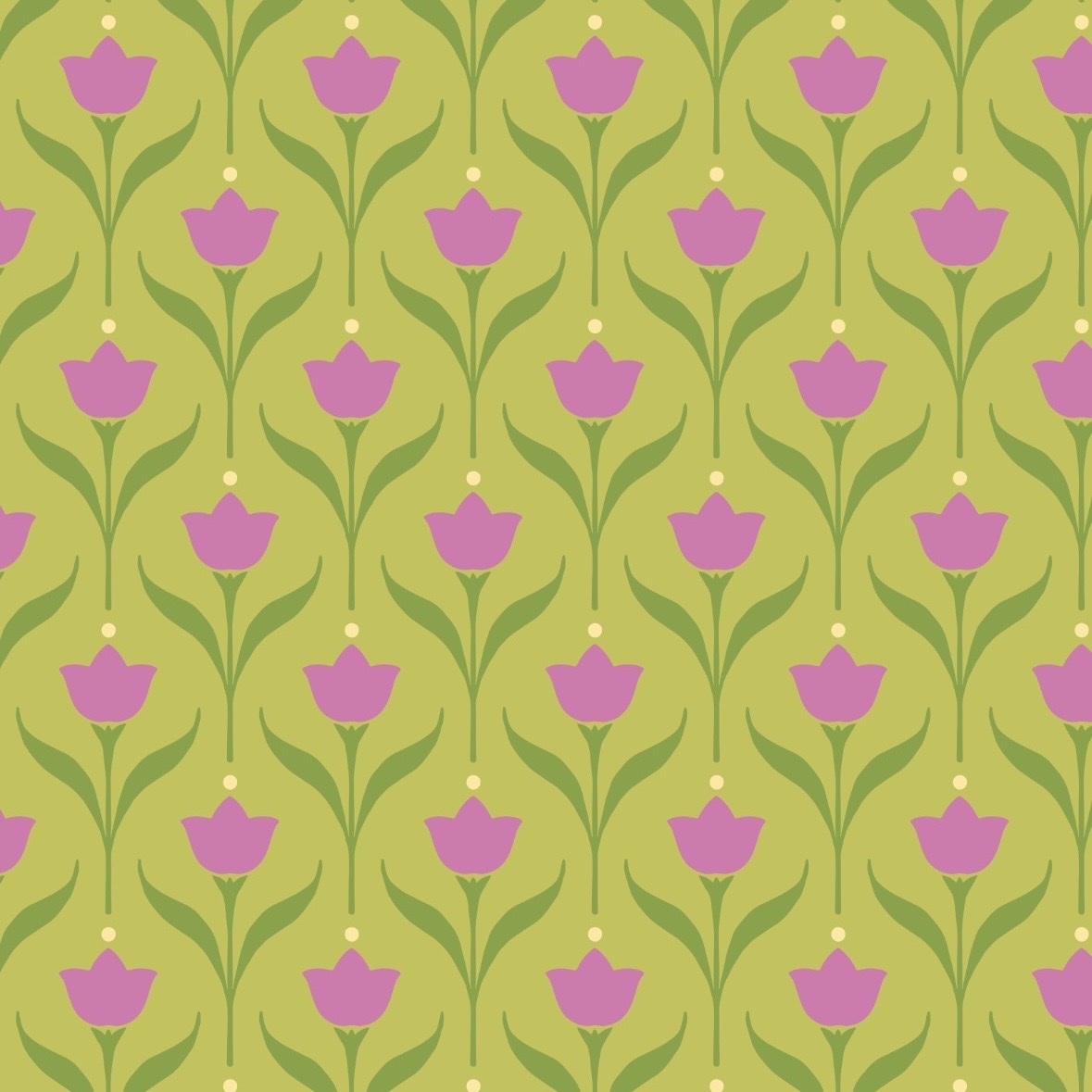 Scalloped Square Game Table Topper | Modern Tulip | Chartreuse