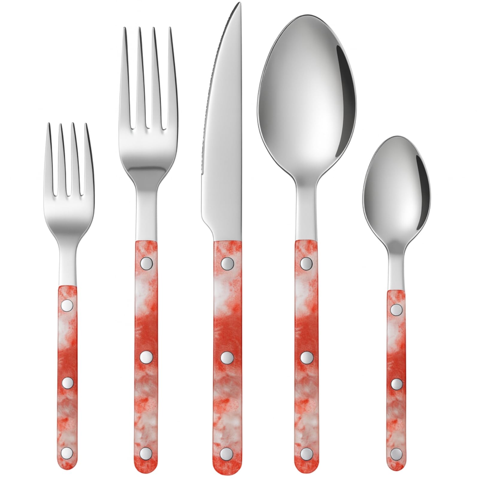 Cutlery Set | Marbled Red