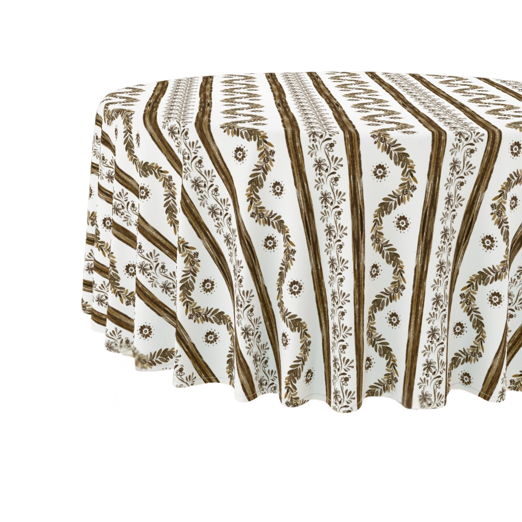 Round Tablecloth | Boxwood Garden - Espresso