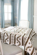 Load image into Gallery viewer, Scalloped Square Table Topper | Boxwood Garden - Espresso
