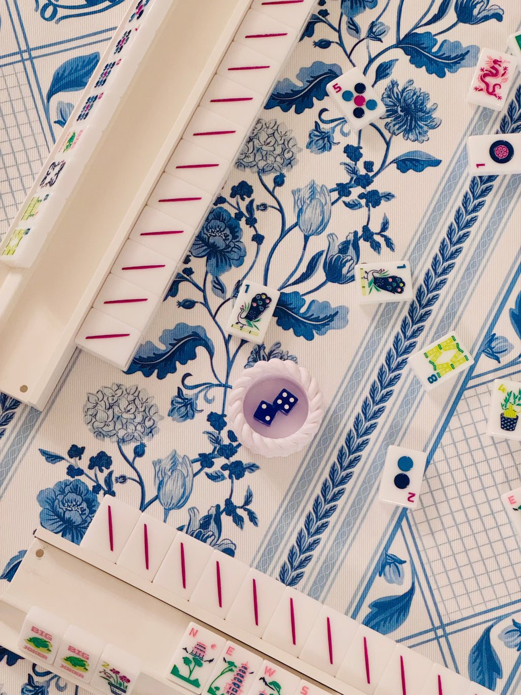 Scalloped Square Game Table Topper | Blooming Lattice