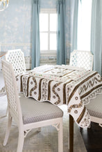 Load image into Gallery viewer, Scalloped Square Table Topper | Boxwood Garden - Espresso
