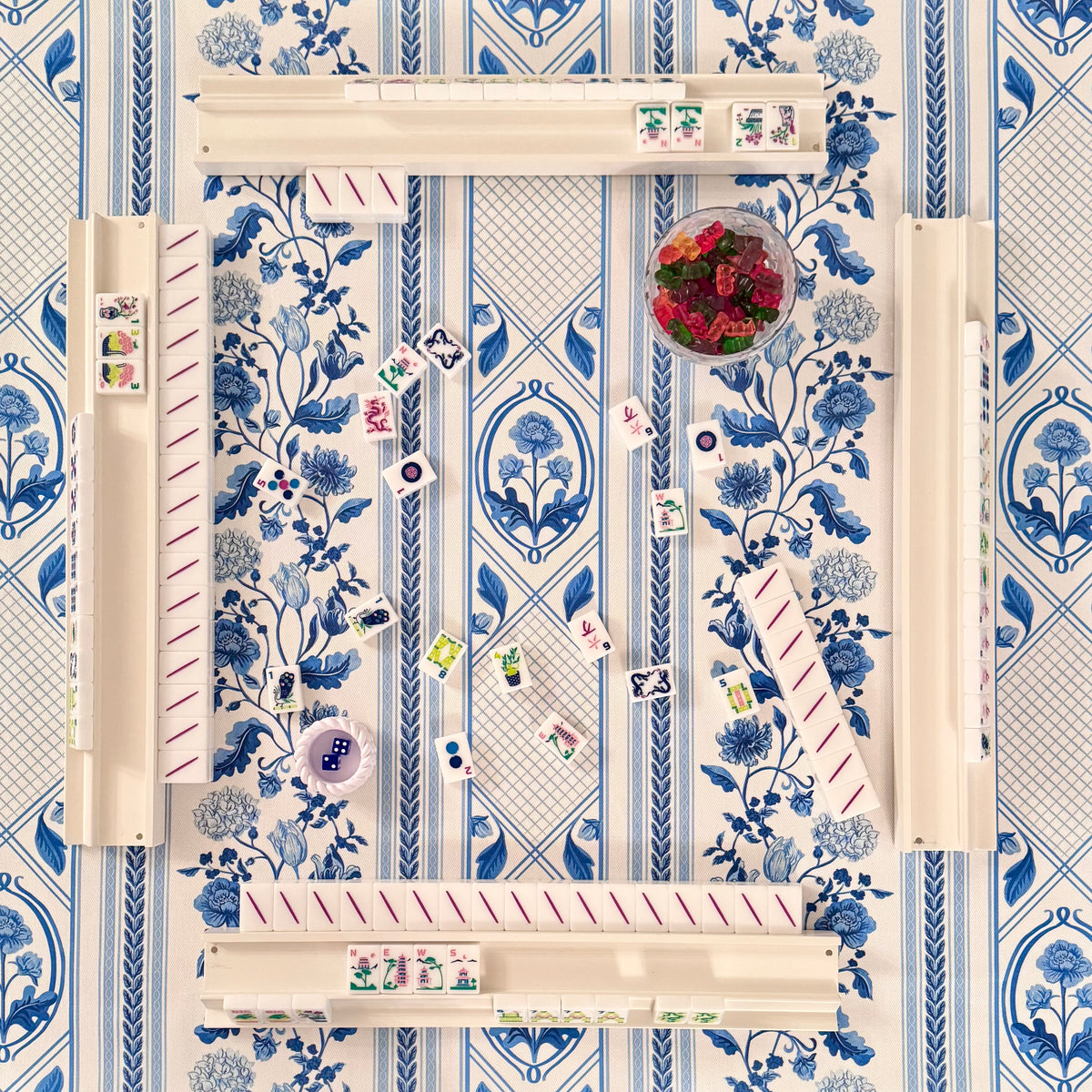 Scalloped Square Game Table Topper | Blooming Lattice