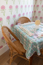 Load image into Gallery viewer, Scalloped Square Game Table Topper | Garden Rose
