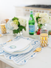 Load image into Gallery viewer, Square Scalloped Placemat | Boxwood Garden - Delft Blue
