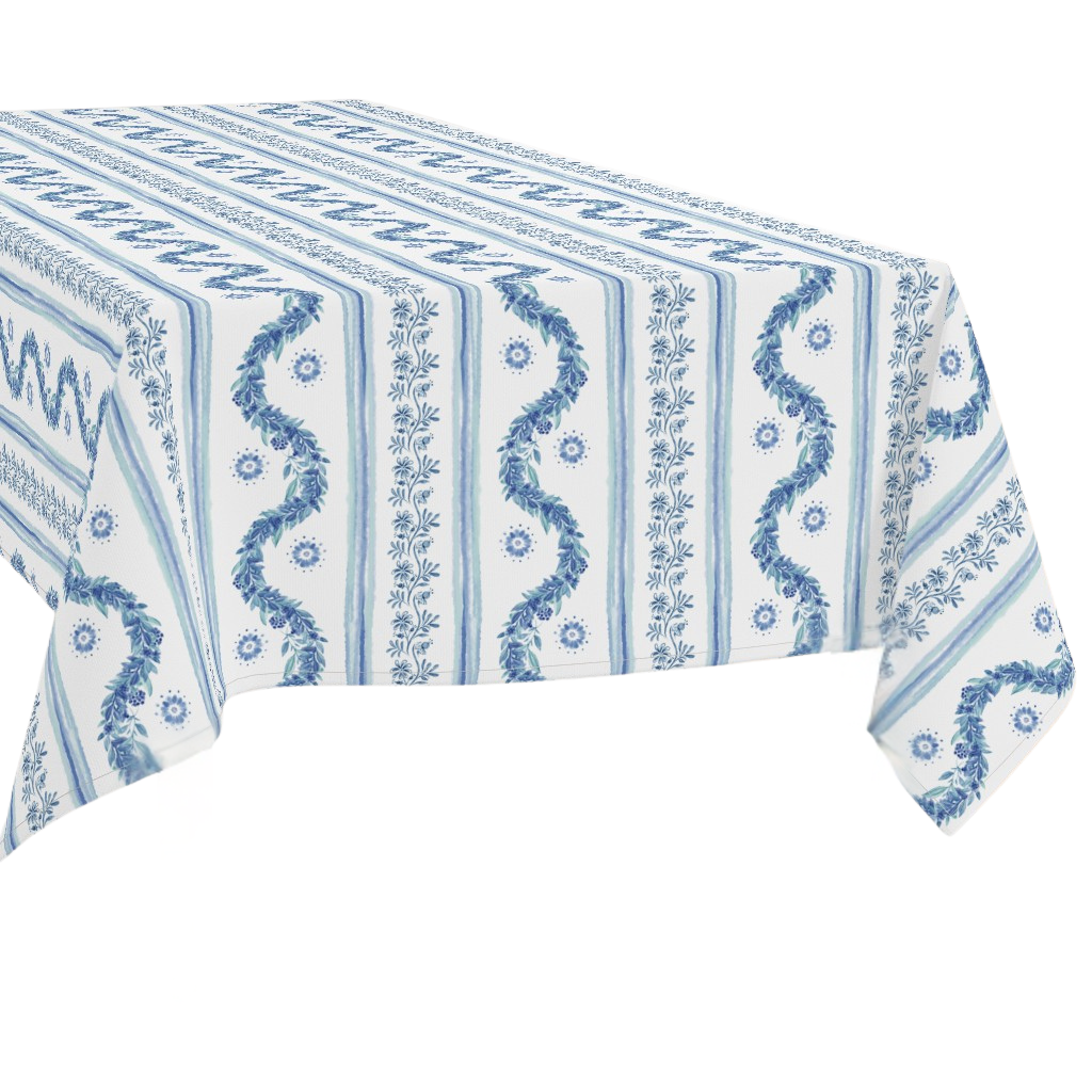 Rectangle Tablecloth | Boxwood Garden - Delft Blue