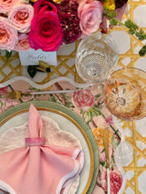 Load image into Gallery viewer, Square Scalloped Placemat | Climbing Roses - Blush
