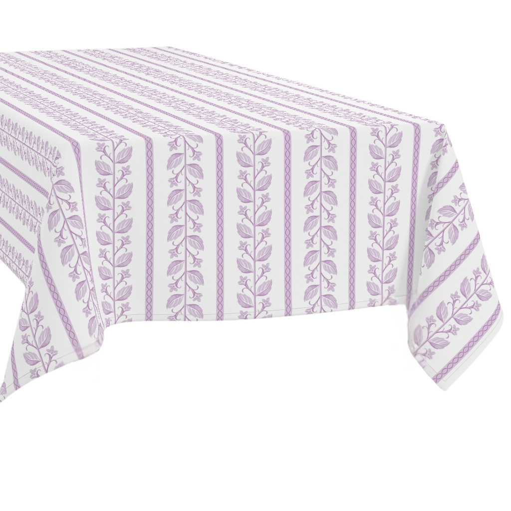 Rectangle Tablecloth | Lilac Botanical Stripe