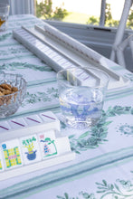 Load image into Gallery viewer, Scalloped Square Table Topper | Boxwood Garden - Sage
