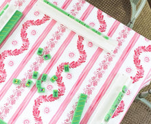 Load image into Gallery viewer, Scalloped Square Table Topper | Boxwood Garden - Rose

